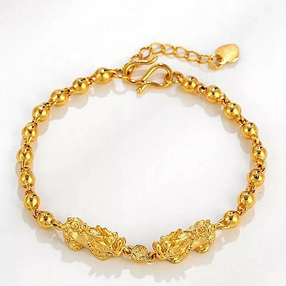 Dragon Gold Plated 24K Beaded Ball Bracelet